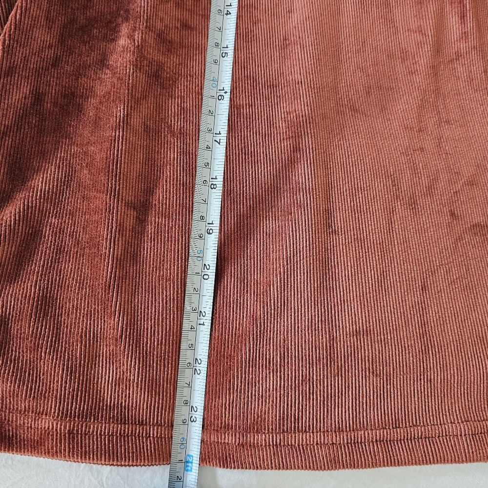 THML Ribbed Velvet Capped Flutter Sleeve Top In Rust Size Small - Picture 9 of 9